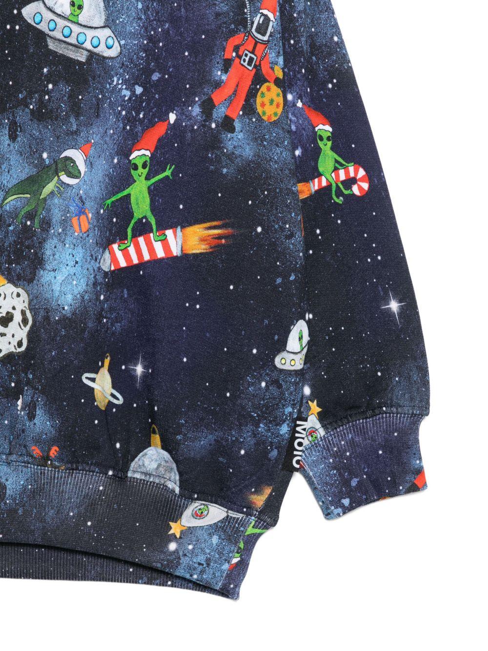Felpa per bambino Molo blu con stampa spaziale - Rubino Kids