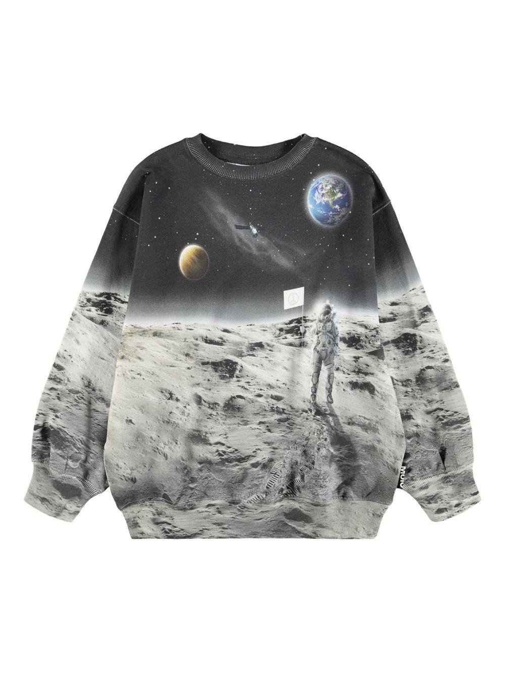 Felpa per bambino Molo grigia con stampa grafica all - over - Rubino Kids