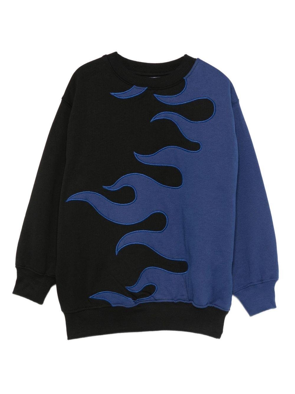 Felpa per bambino Molo multicolore con stampa fiamme - Rubino Kids