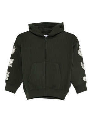 Felpa per bambino Molo verde con cappuccio