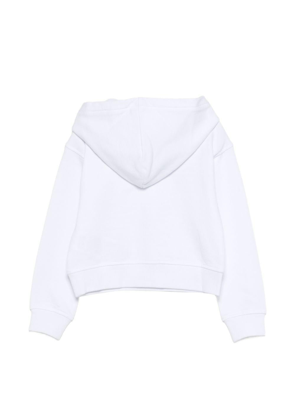 Felpa per bambino Moschino Kids bianca con cappuccio - Rubino Kids