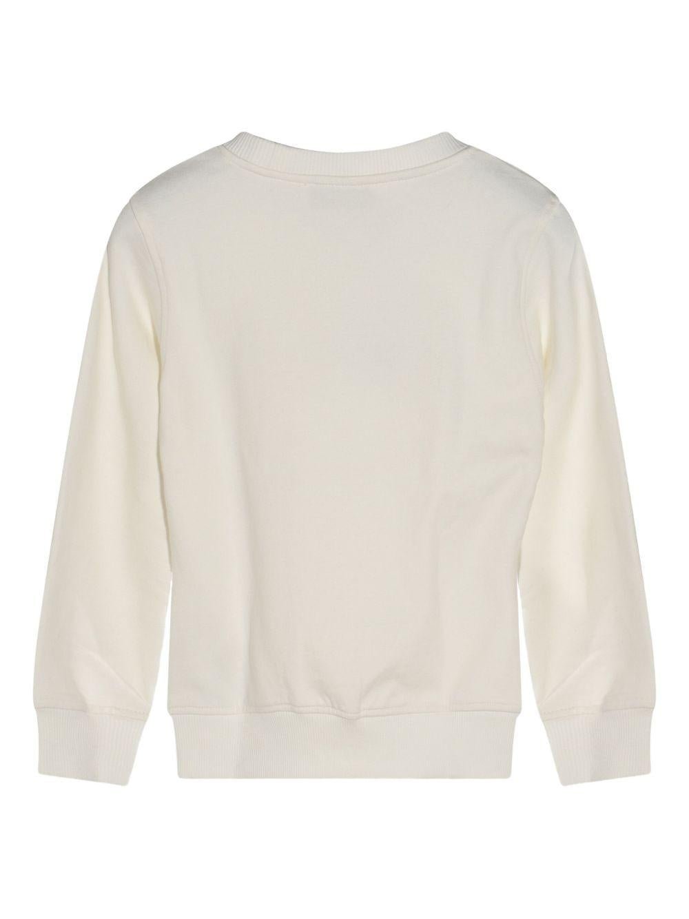 Felpa per bambino Moschino Kids bianca con stampa Teddy Bear - Rubino Kids