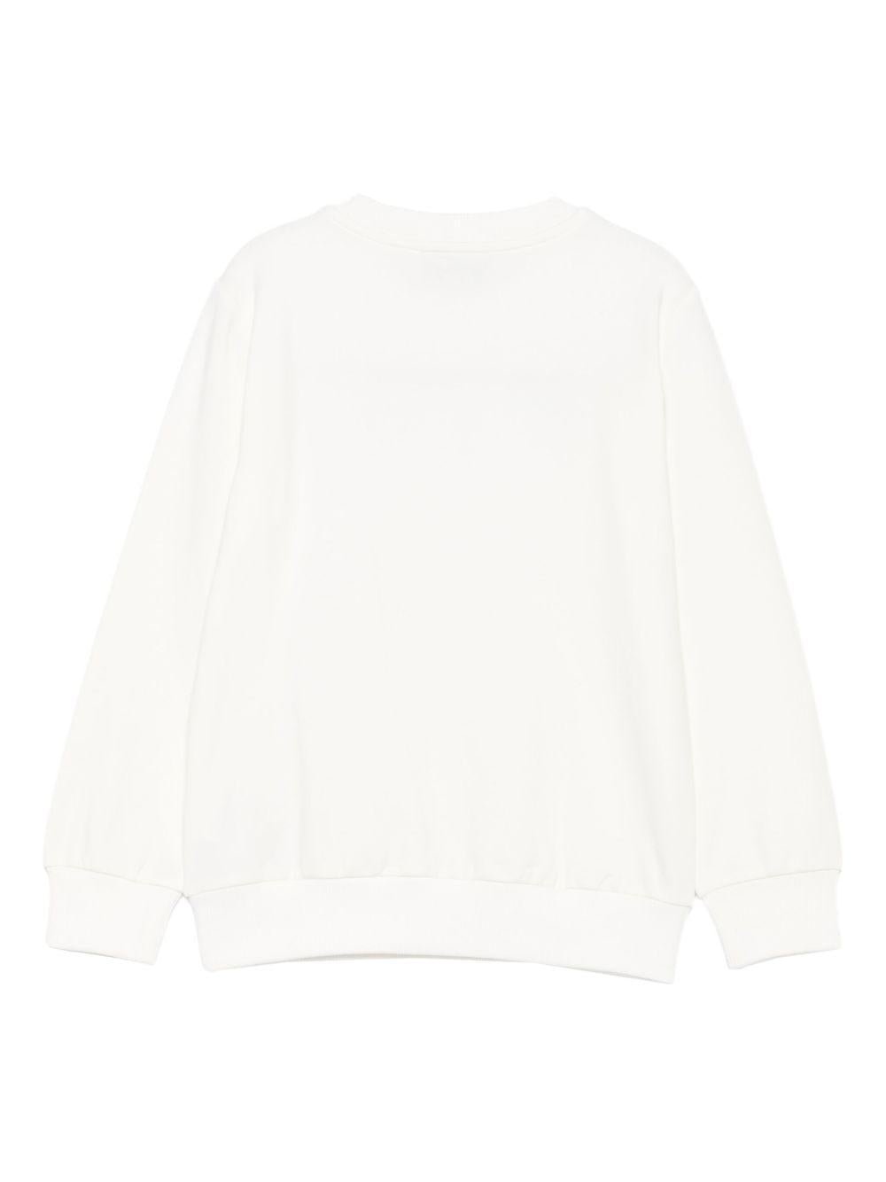 Felpa per bambino Moschino Kids bianco con stampa logo - Rubino Kids