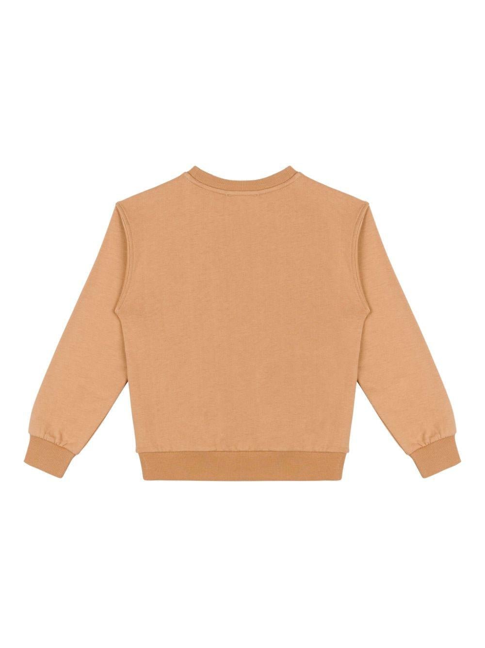 Felpa per bambino Moschino Kids marrone con motivo Bear - Rubino Kids