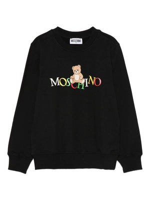 Felpa per bambino Moschino Kids nero con stampa grafica