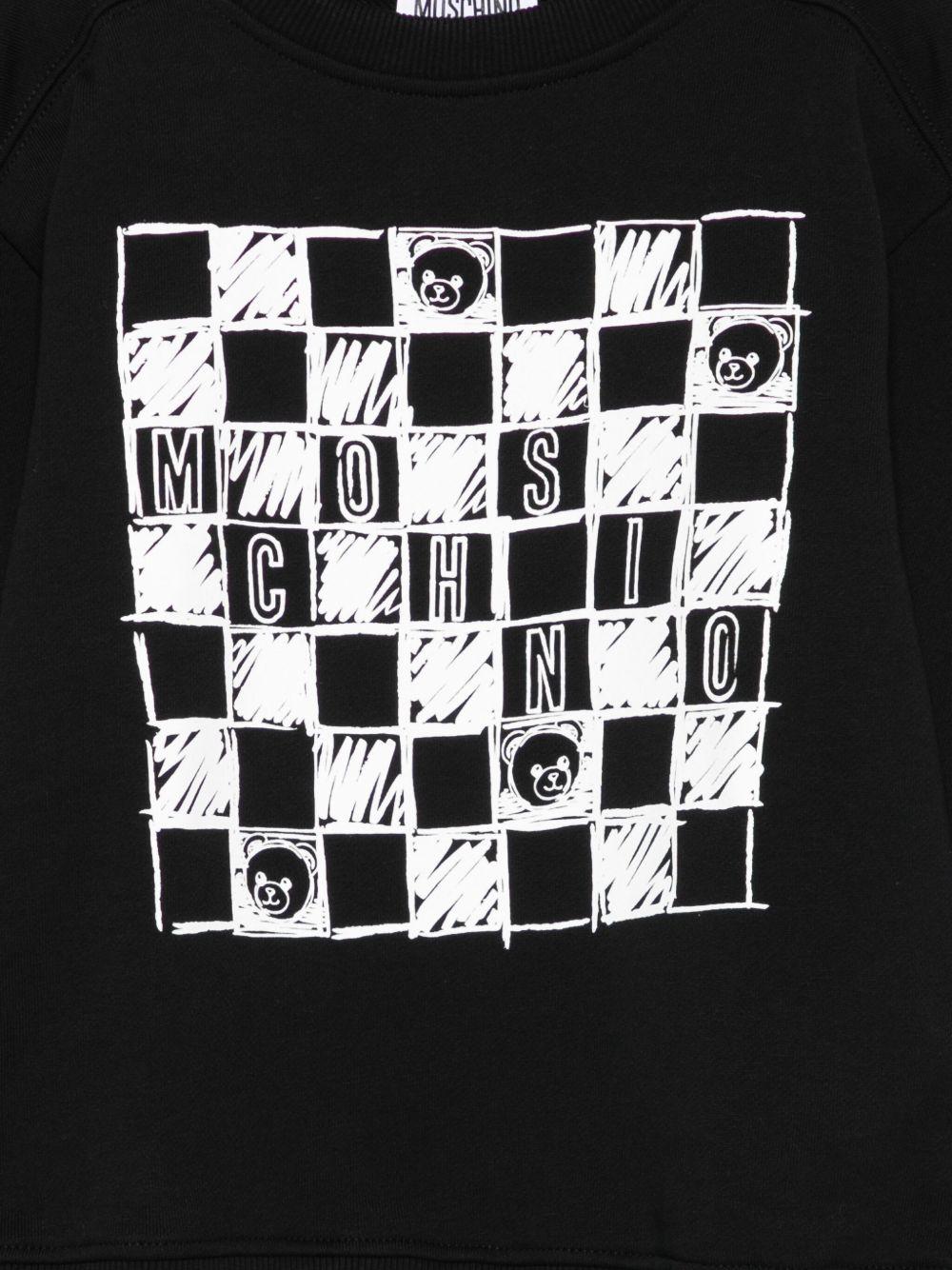 Felpa per bambino Moschino Kids nero con stampa grafica - Rubino Kids