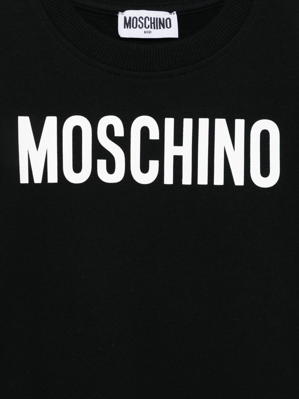 Felpa per bambino Moschino Kids nero con stampa logo - Rubino Kids