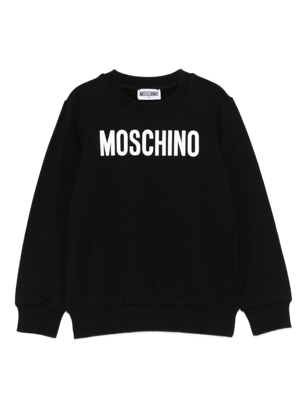 Felpa per bambino Moschino Kids nero con stampa logo - Rubino Kids