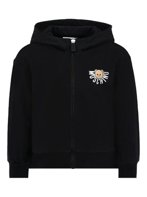 Felpa per bambino Moschino Kids nero con stampa Teddy Bear