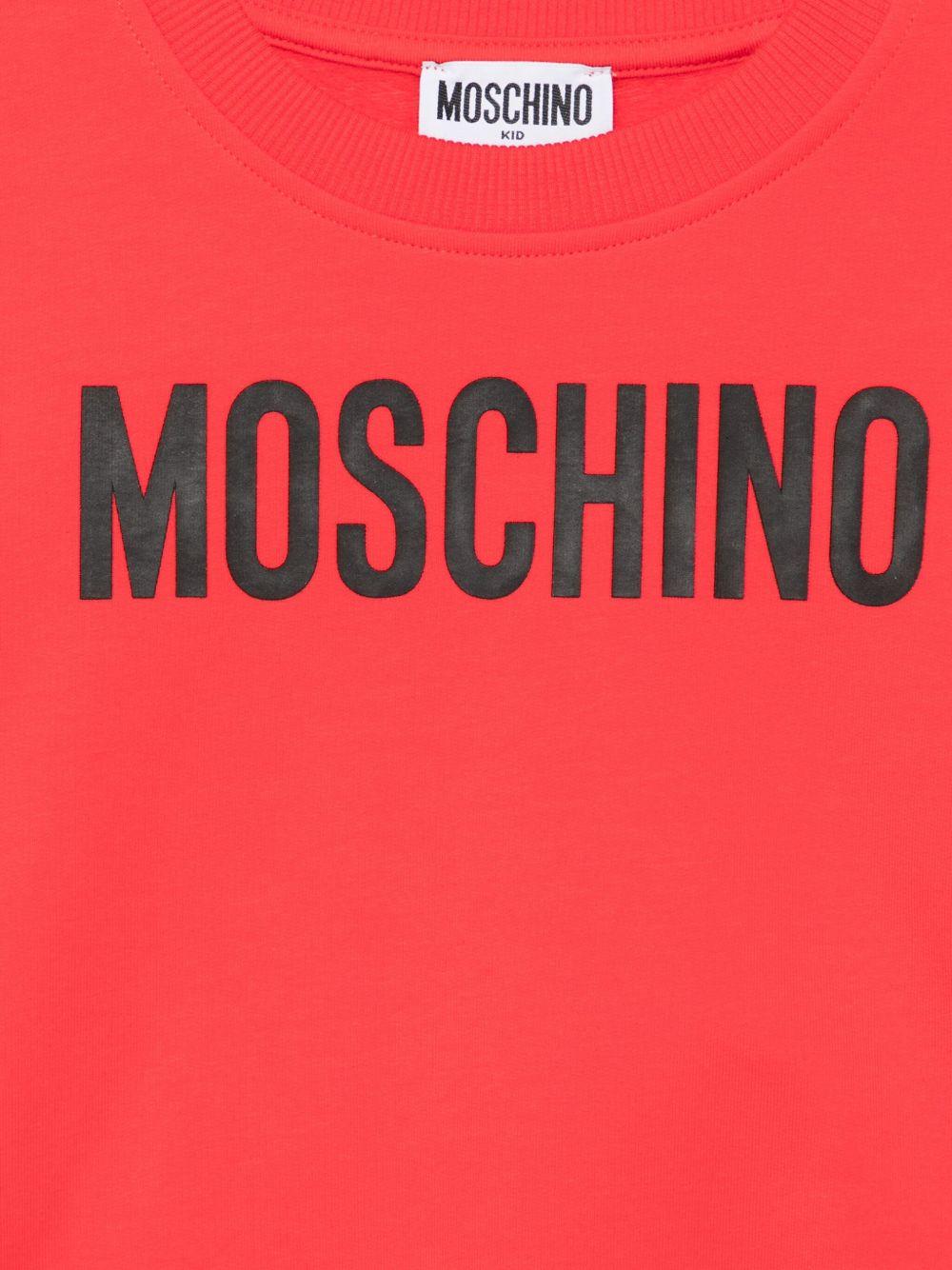 Felpa per bambino Moschino Kids rosso con stampa logo - Rubino Kids