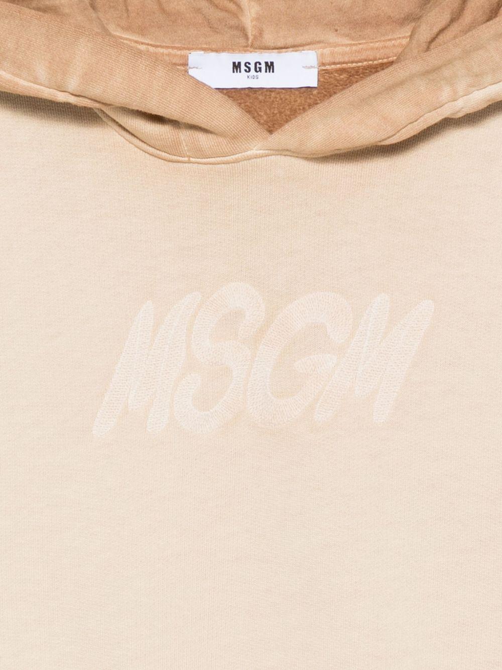 Felpa per bambino MSGM Kids beige con cappuccio - Rubino Kids