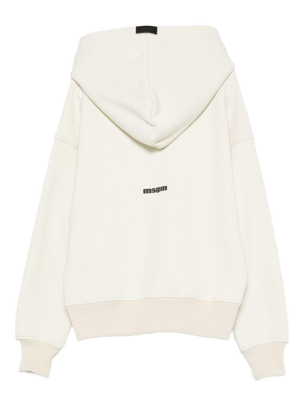 Felpa per bambino MSGM Kids bianca con stampa del logo - Rubino Kids