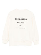 Felpa per bambino MSGM Kids bianco con stampa logo sul davanti - Rubino Kids