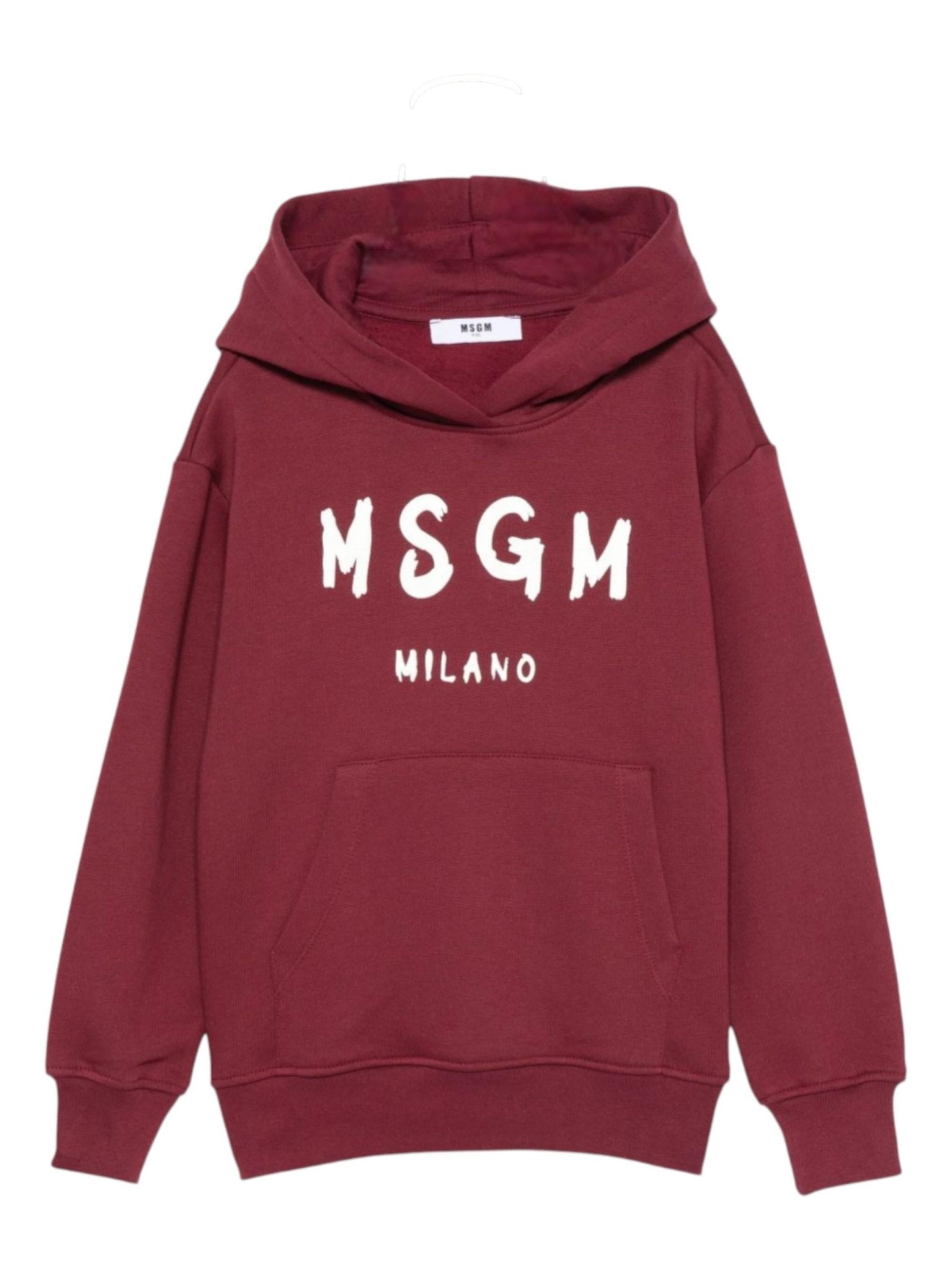 Felpa per bambino MSGM Kids bordeaux con cappuccio - Rubino Kids