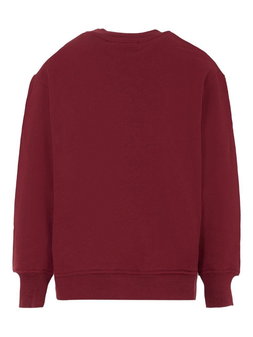 Felpa per bambino MSGM Kids bordeaux con logo sul davanti - Rubino Kids