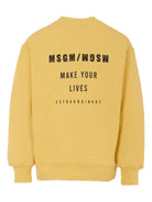 Felpa per bambino MSGM Kids giallo con stampa del logo - Rubino Kids