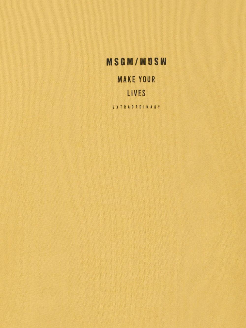 Felpa per bambino MSGM Kids giallo con stampa del logo - Rubino Kids