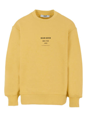 MSGM Kids yellow sweatshirt with logo print