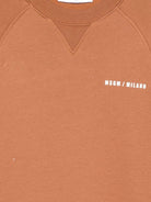 Felpa per bambino MSGM Kids marrone con stampa logo sul davanti - Rubino Kids