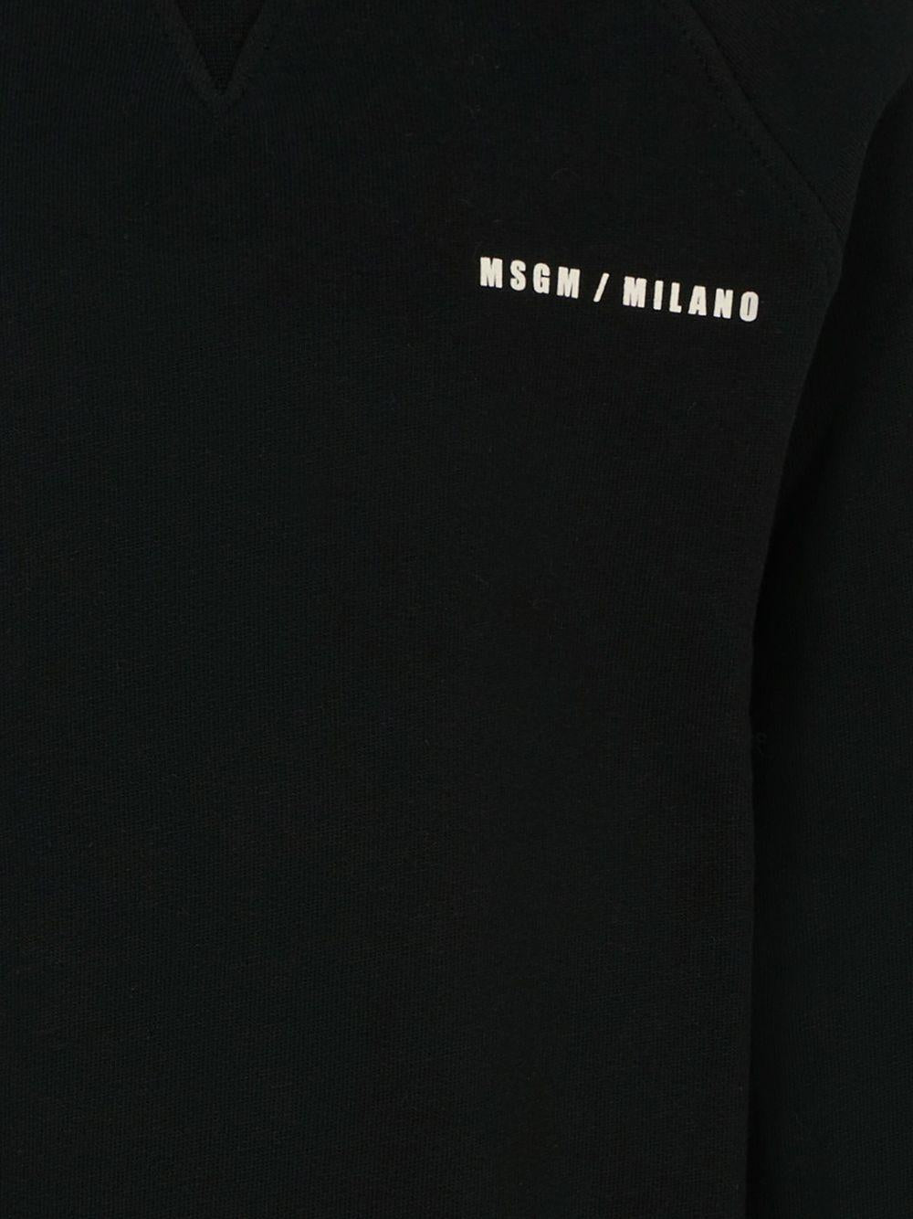 Felpa per bambino MSGM Kids nero con stampa logo - Rubino Kids