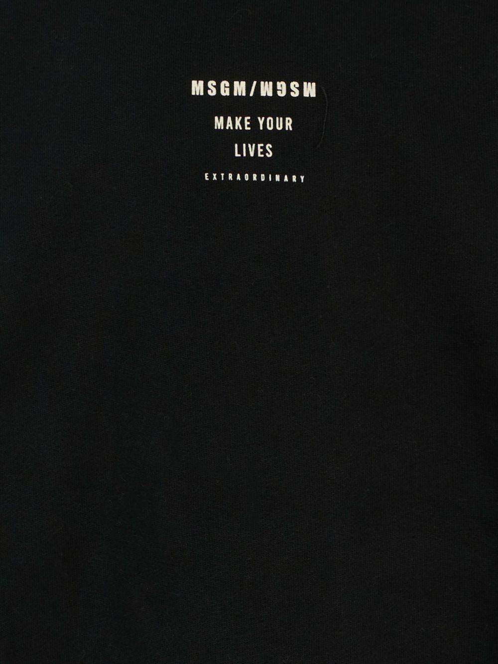 Felpa per bambino MSGM Kids nero con stampa logo - Rubino Kids