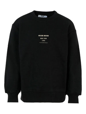 MSGM Kids black sweatshirt with logo print
