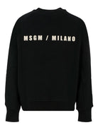 Felpa per bambino MSGM Kids nero con stampa logo - Rubino Kids