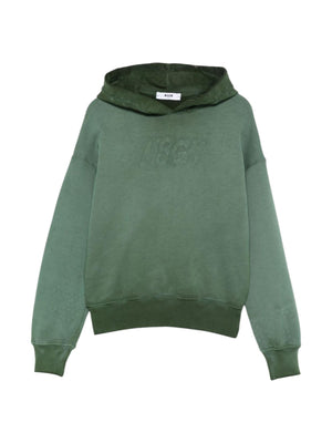 Felpa per bambino MSGM Kids verde con cappuccio