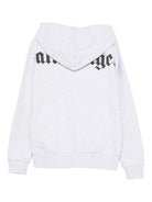 Felpa per bambino Palm Angels Kids grigia con cappuccio e stampa con logo - Rubino Kids