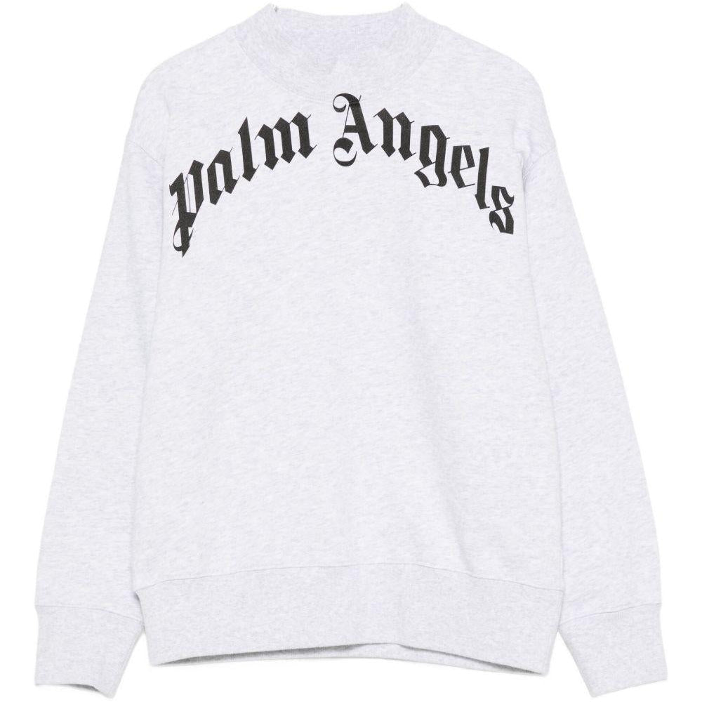 Felpa per bambino Palm Angels Kids grigia con stampa logo - Rubino Kids