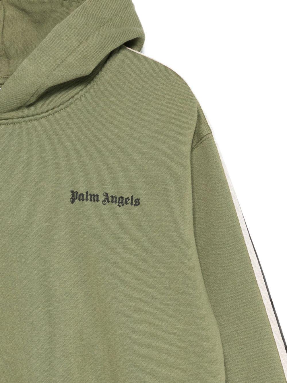 Felpa per bambino Palm Angels Kids verde con dettaglio logo - Rubino Kids