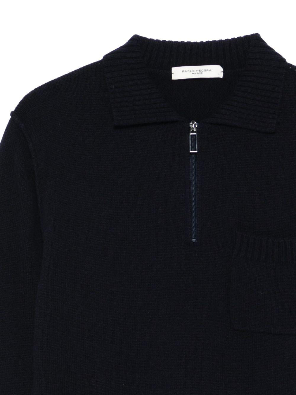 Felpa per bambino Paolo Pecora Kids blu con mezza zip - Rubino Kids