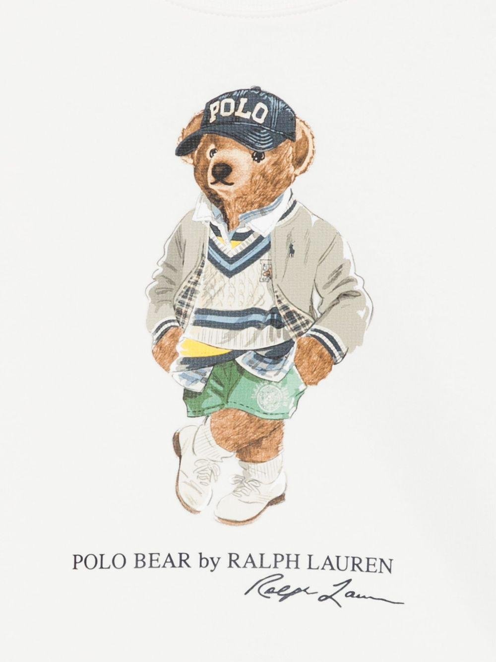 Felpa per bambino POLO RALPH LAUREN KIDS bianco con stampa Polo Bear - Rubino Kids