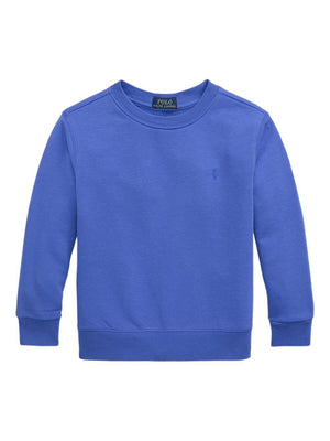 POLO RALPH LAUREN KIDS blue sweatshirt with Polo Pony embroidery