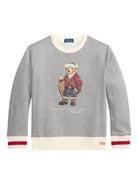 Felpa per bambino Polo Ralph Lauren Kids grigia con stampa Polo Bear - Rubino Kids