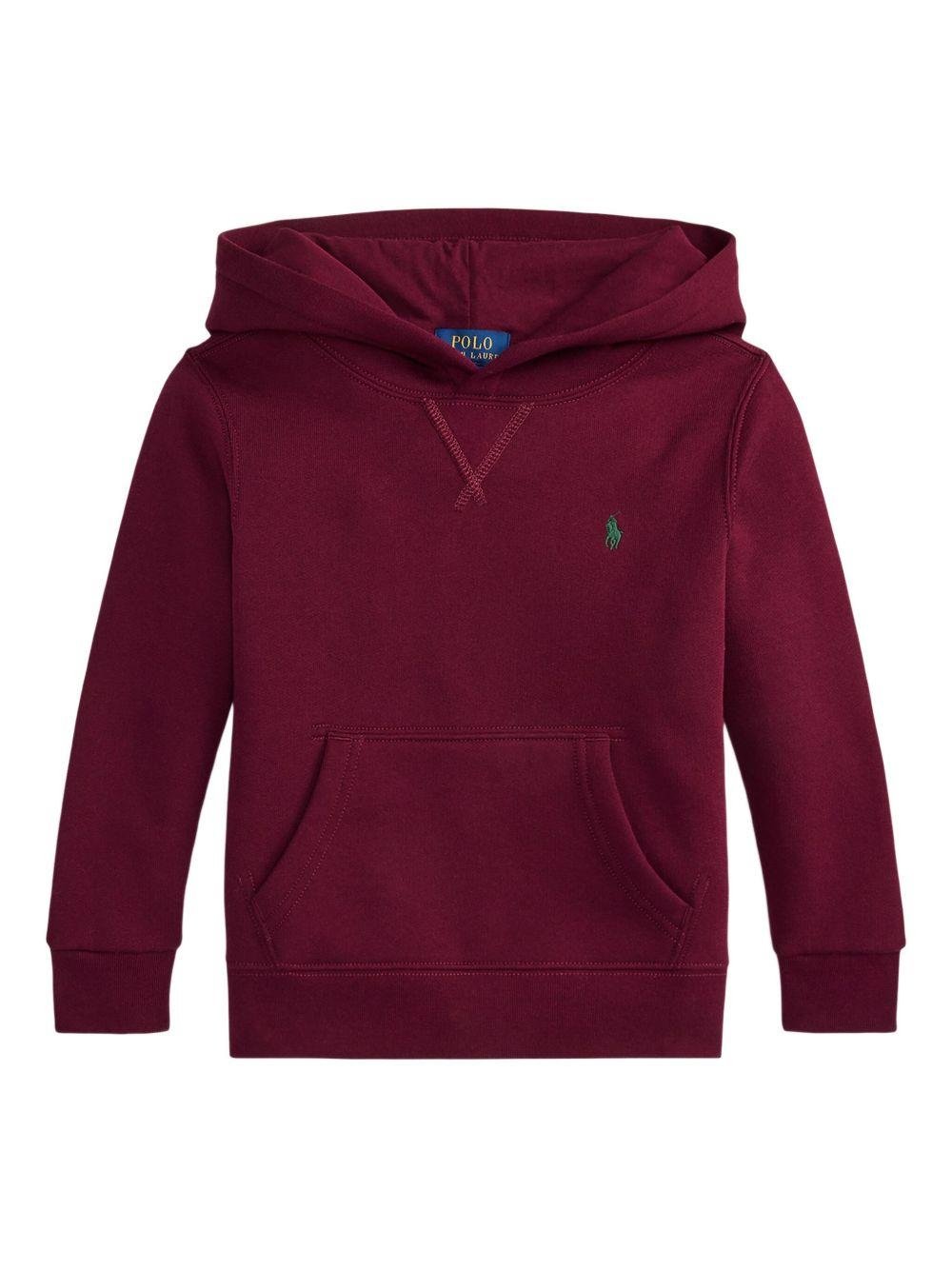 Felpa per bambino Polo Ralph Lauren Kids rosso con cappuccio - Rubino Kids
