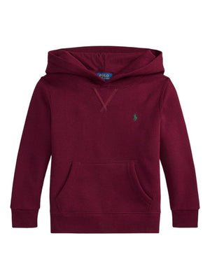 Felpa per bambino Polo Ralph Lauren Kids rosso con cappuccio