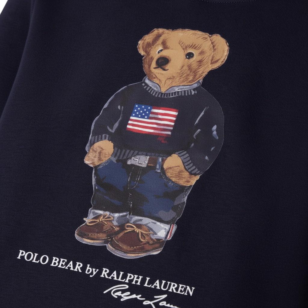 Felpa per bambino Ralph Lauren Kids blu scuro con stampa grafica sul davanti<BR/> - Rubino Kids