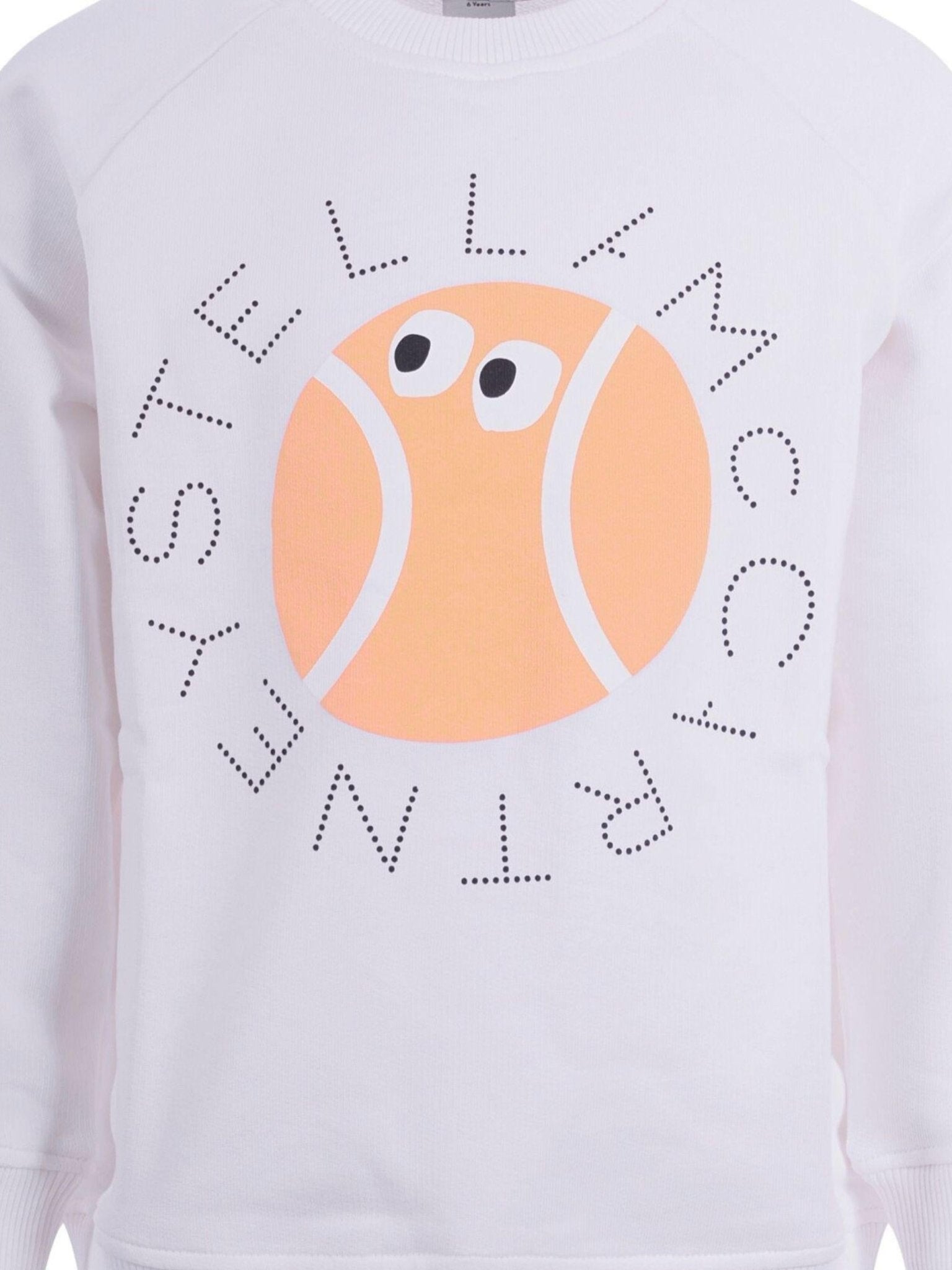 Felpa per bambino Stella McCartney Kids bianca con stampa pallina da tennis - Rubino Kids