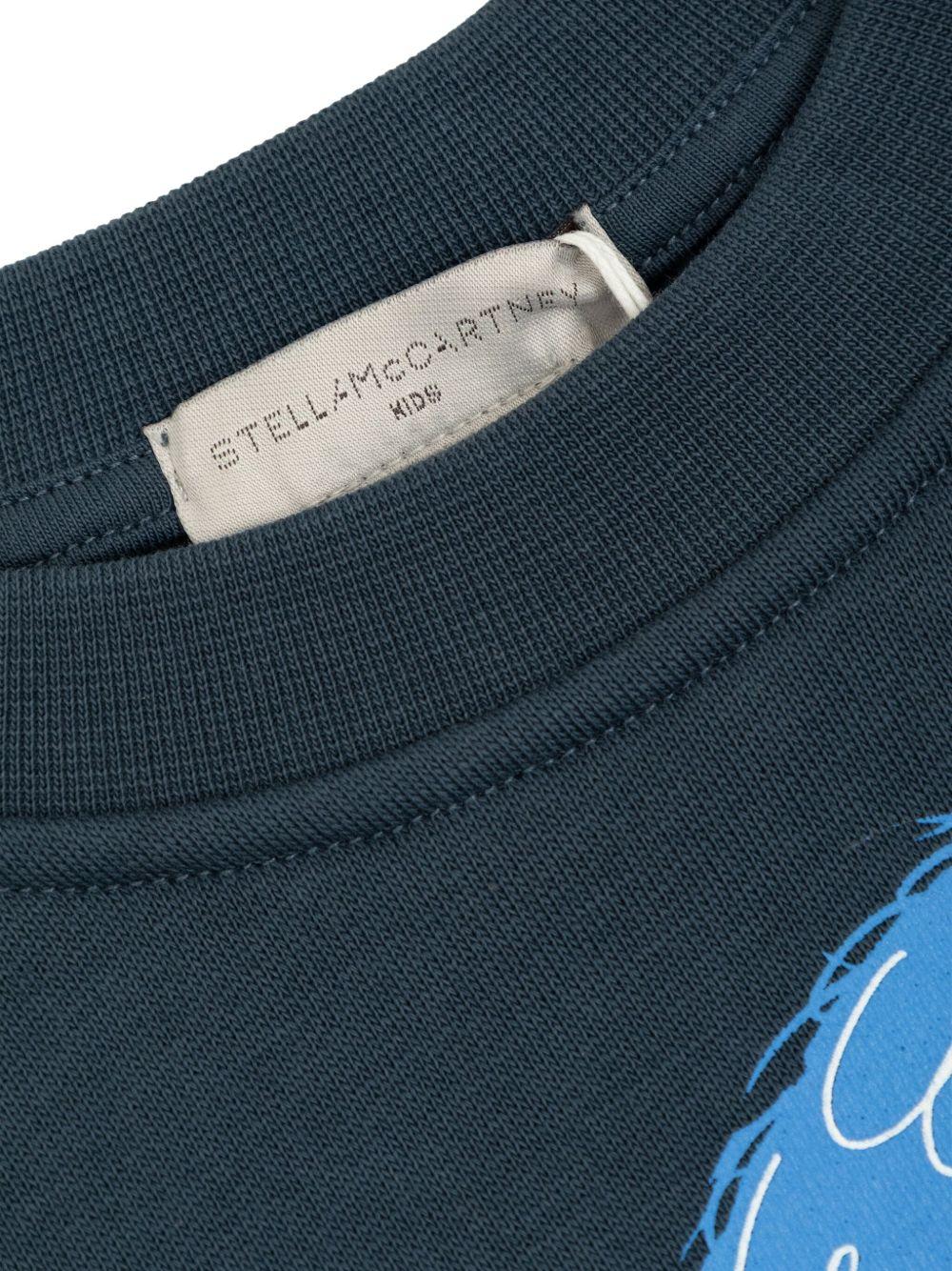 Felpa per bambino Stella McCartney Kids blu con stampa mostro - Rubino Kids