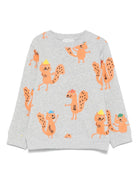Felpa per bambino Stella McCartney Kids grigia con stampa scoiattolo - Rubino Kids