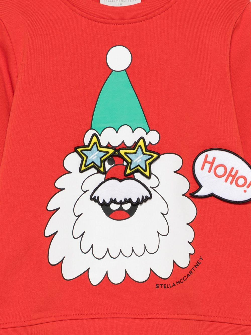 Felpa per bambino Stella McCartney Kids rossa con stampa di Babbo Natale - Rubino Kids