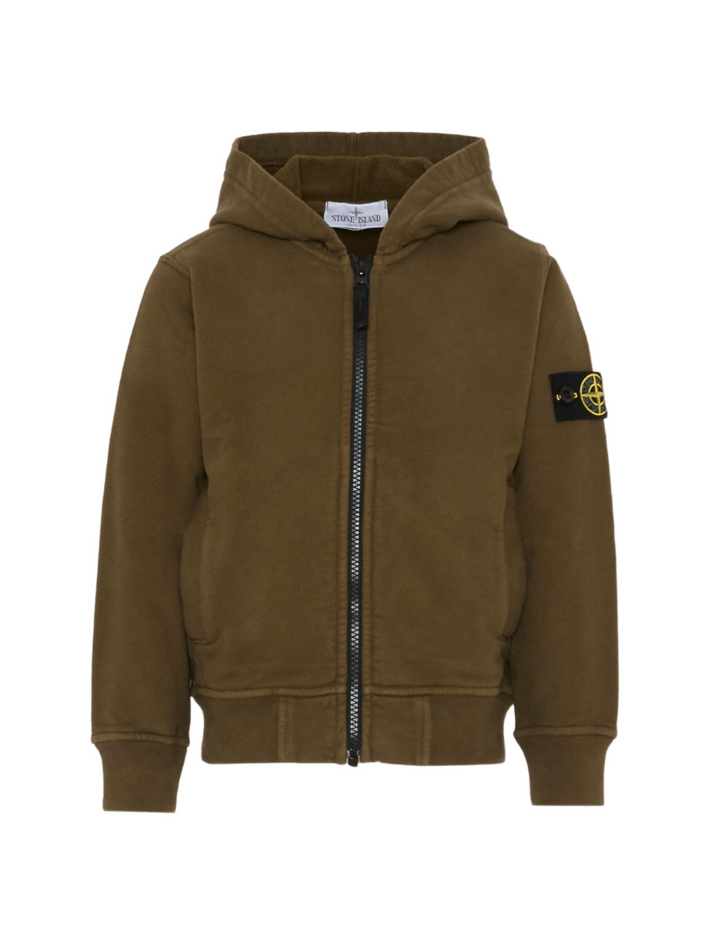 Felpa per bambino Stone Island Junior marrone con patch logo - Rubino Kids
