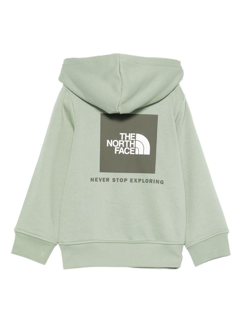 Felpa per bambino The North Face Kids verde con cappuccio con logo - Rubino Kids