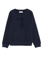 Felpa per bambino TRUSSARDI JUNIOR blu con stampa logo - Rubino Kids