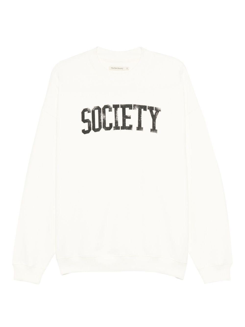 Felpa per donna The New Society bianco con stampa logo sul davanti - Rubino Kids