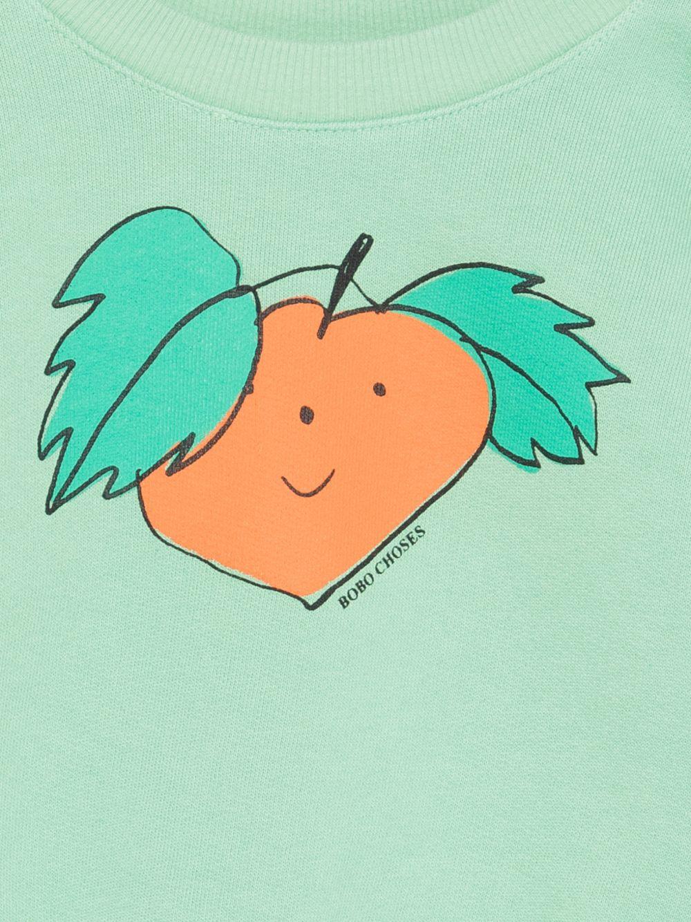 Felpa per neonata Bobo Choses verde con stampa grafica - Rubino Kids