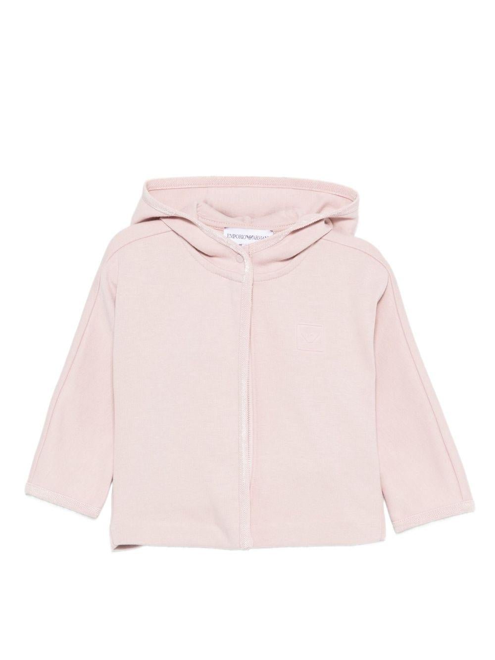 Felpa per neonata Emporio Armani Kids rosa con cappuccio - Rubino Kids