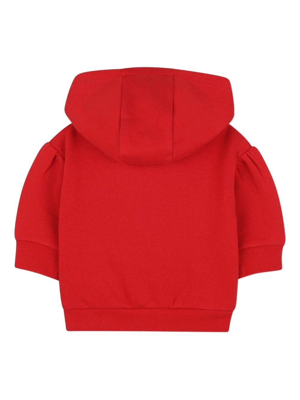 Felpa per neonata Kenzo Kids rossa con stampa con logo - Rubino Kids
