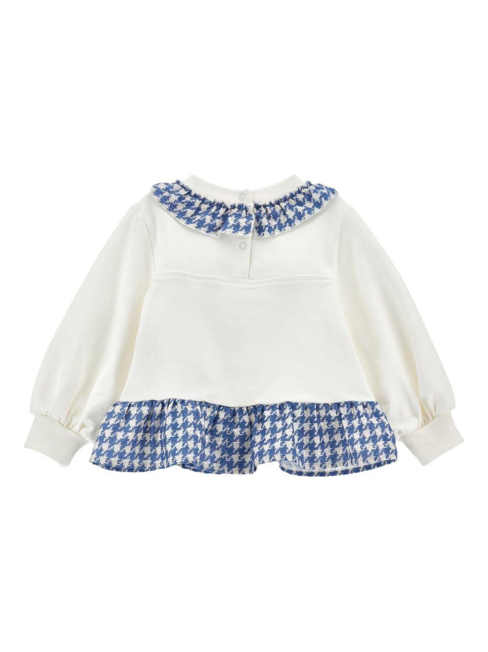 Felpa per neonata Monnalisa bianco con design ricamo - Rubino Kids